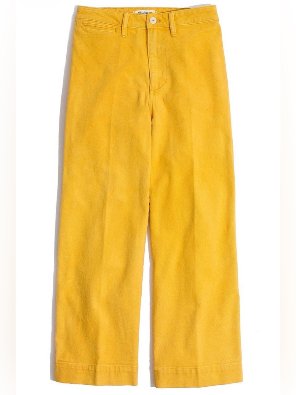Madewell Yellow Emmett Wide Leg Crop Pants Size 25 High Rise